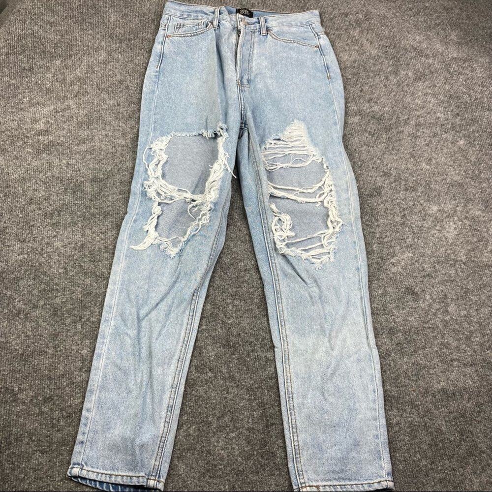 Simple Society jeans women's size 5/27 distressed light stone wash High Waist
